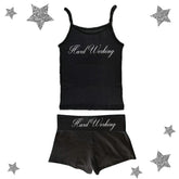 Bxoxo Hip hop streetwear Y2K women's sleeveless camisole rock emo girl vintage Harajuku letter print punk gothic summer slim sexy tops